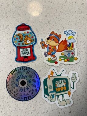 Dutch Bros Colorful Sticker Pack - Red, Blue, Orange, Green, Yellow